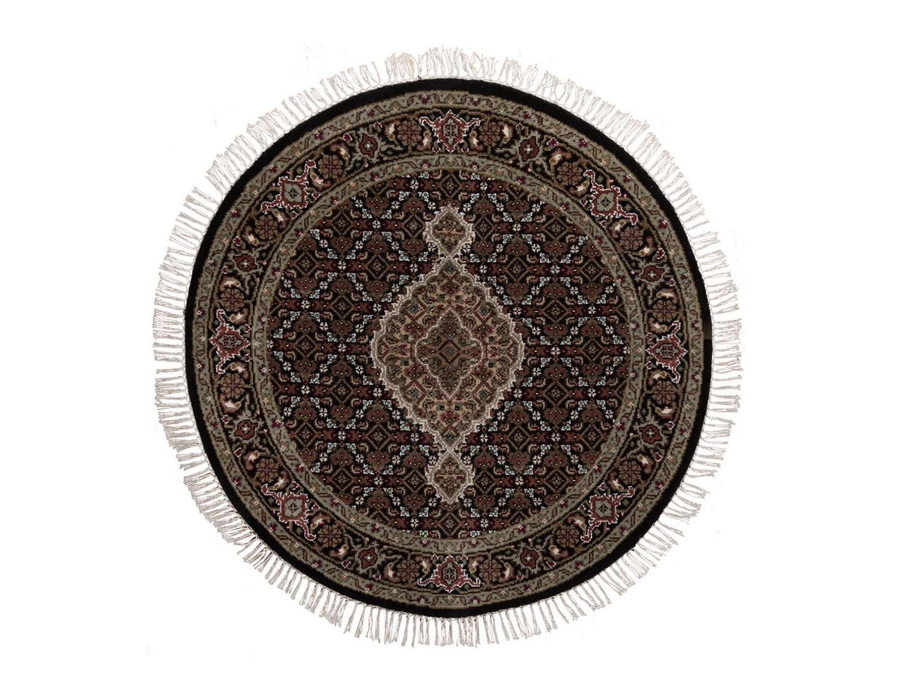 Tabriz hand-knotted wool rug in Black, 3'3" x 3'3", SKU O092712