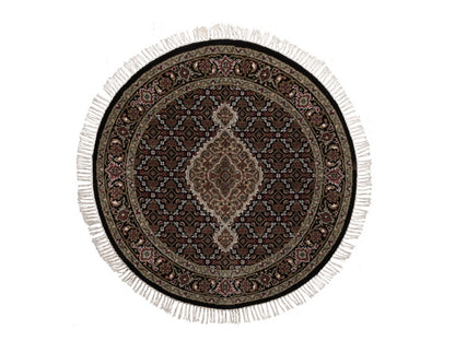 Tabriz hand-knotted wool rug in Black, 3'3" x 3'3", SKU O092712
