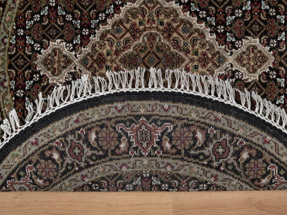 Tabriz hand-knotted wool rug in Black, 3'3" x 3'3", SKU O092712 (view 3)