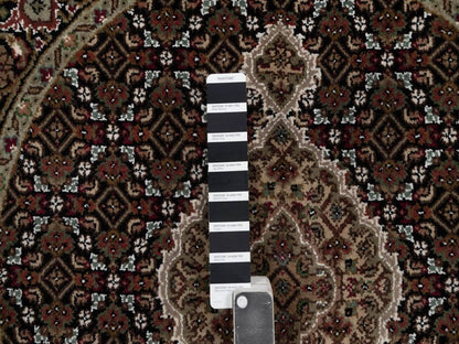 Tabriz hand-knotted wool rug in Black, 3'3" x 3'3", SKU O092712 (view 4)