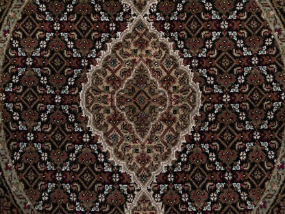 Tabriz hand-knotted wool rug in Black, 3'3" x 3'3", SKU O092712 (view 5)