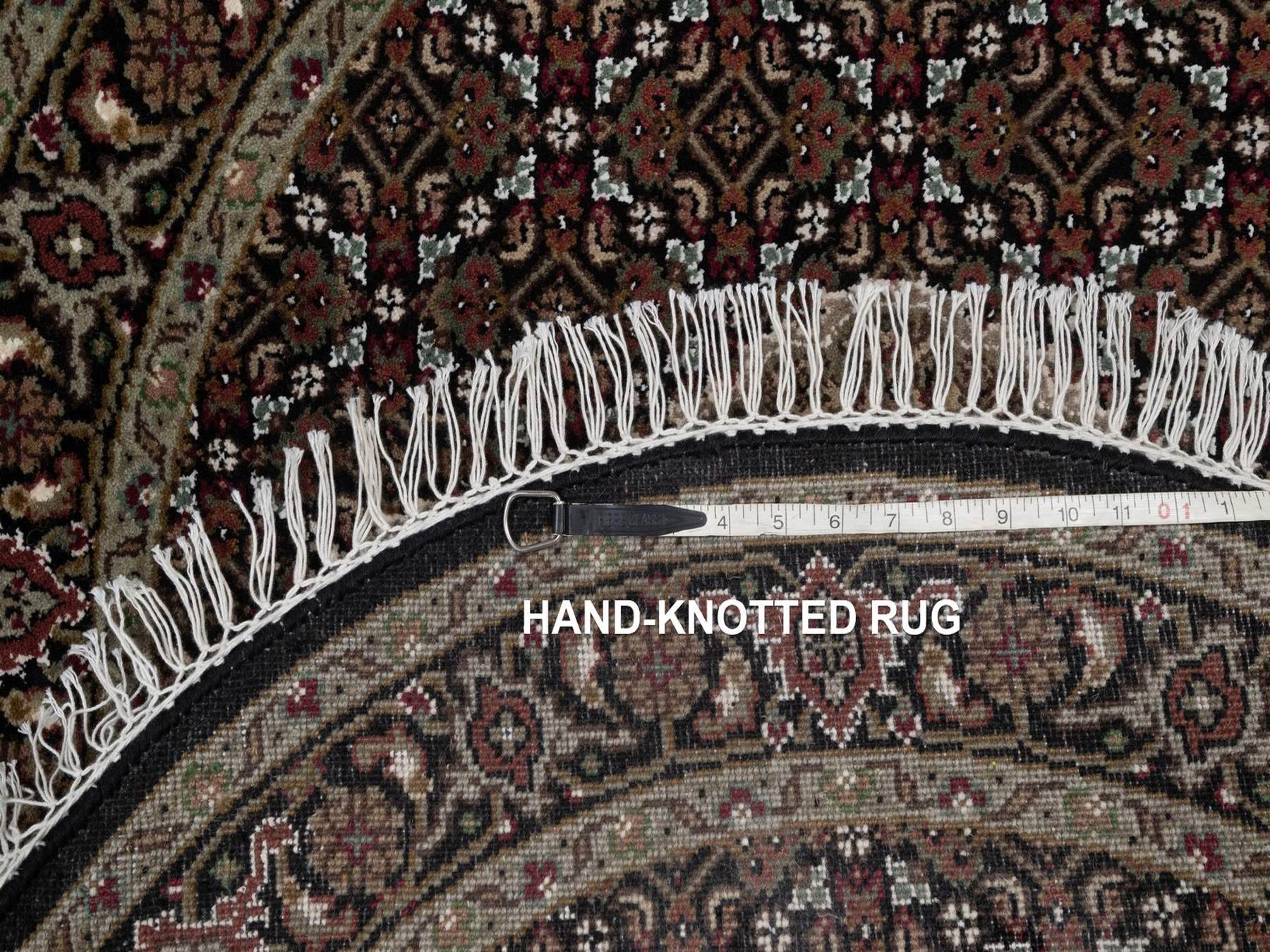 Tabriz hand-knotted wool rug in Black, 3'3" x 3'3", SKU O092712 (view 8)