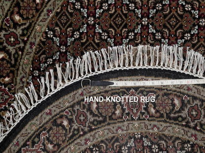 Tabriz hand-knotted wool rug in Black, 3'3" x 3'3", SKU O092712 (view 8)