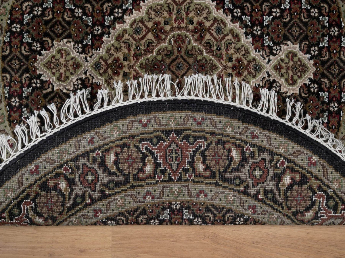 Tabriz hand-knotted wool rug in Black, 3'4" x 3'4", SKU O092713 (view 3)