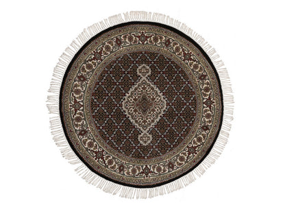 Tabriz hand-knotted wool rug in Black, 3'10" x 3'10", SKU O092714