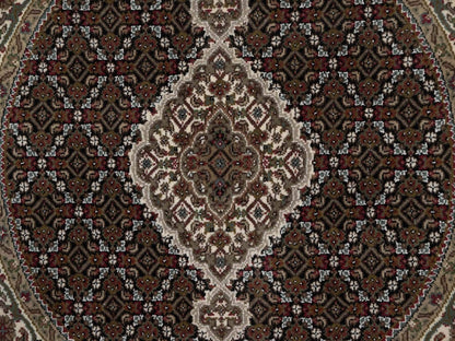 Tabriz hand-knotted wool rug in Black, 3'10" x 3'10", SKU O092714 (view 5)