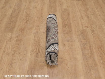 Tabriz hand-knotted wool rug in Black, 3'10" x 3'10", SKU O092714 (view 6)