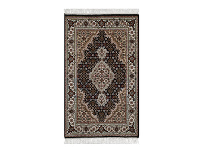 Tabriz hand-knotted wool rug in Black, 1'11" x 3'1", SKU O092715