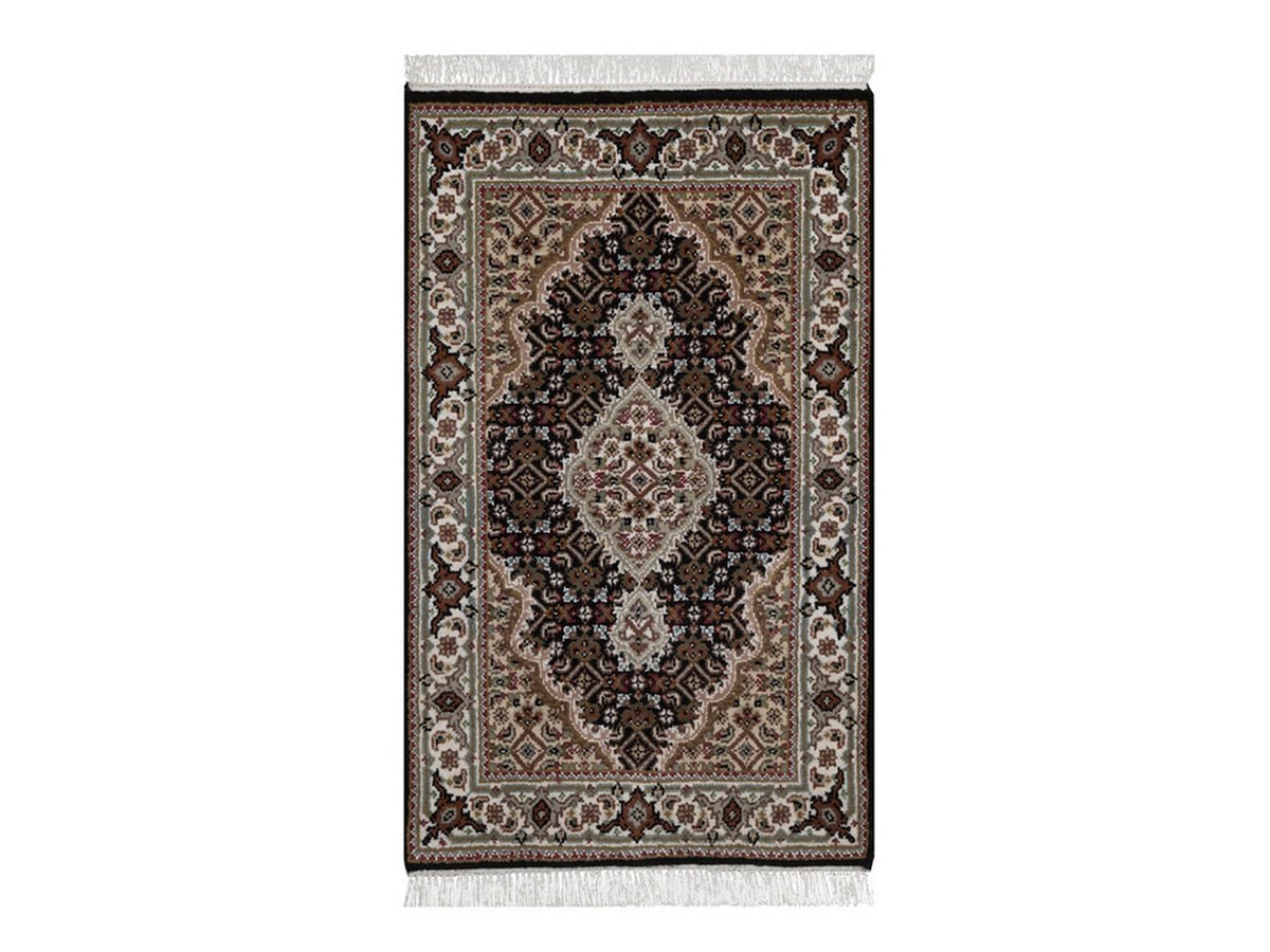 Tabriz hand-knotted wool rug in Black, 1'11" x 3'1", SKU O092715