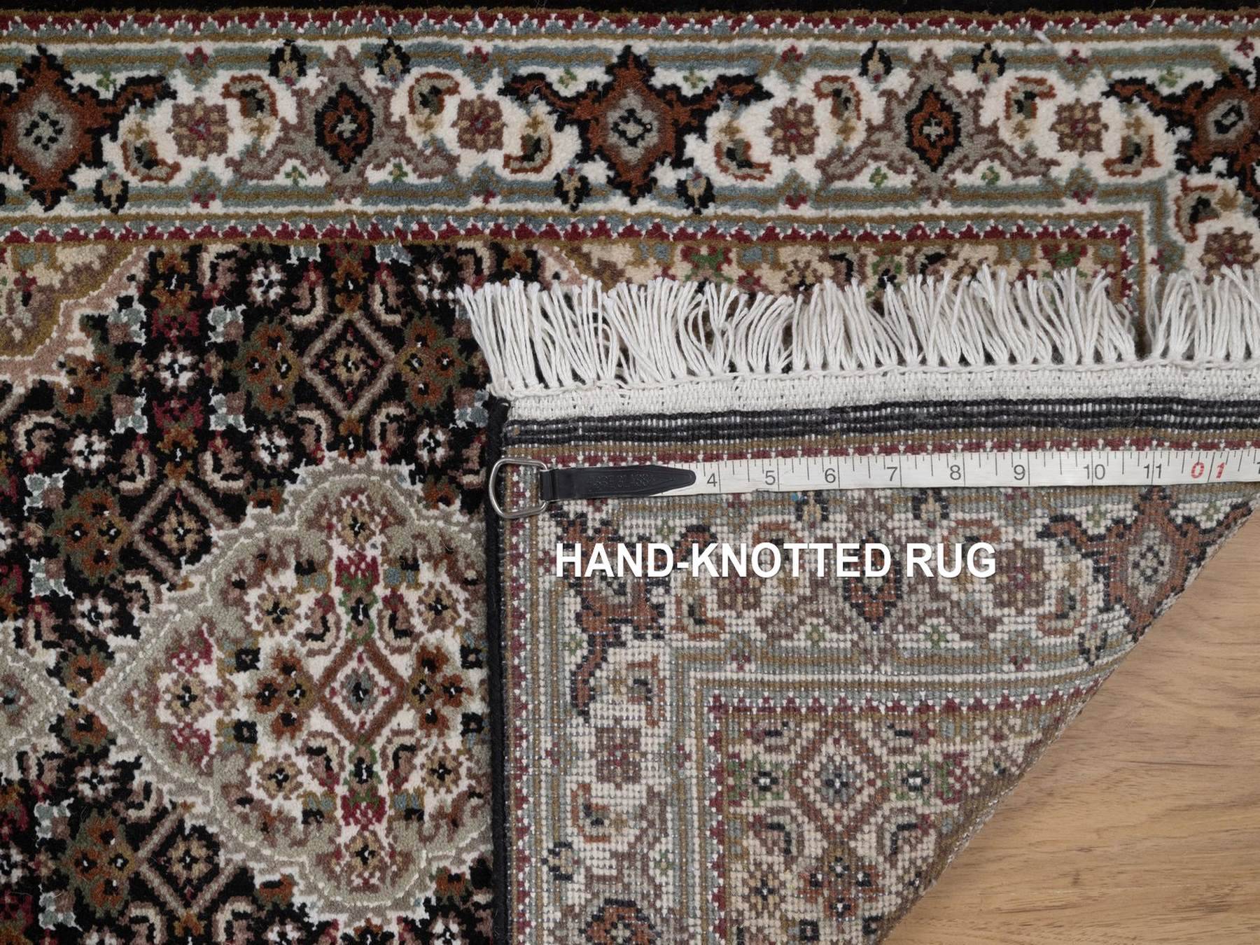 Tabriz hand-knotted wool rug in Black, 1'11" x 3'1", SKU O092715 (view 8)