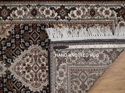 Tabriz hand-knotted wool rug in Black, 1'11" x 3'1", SKU O092715 (view 8)