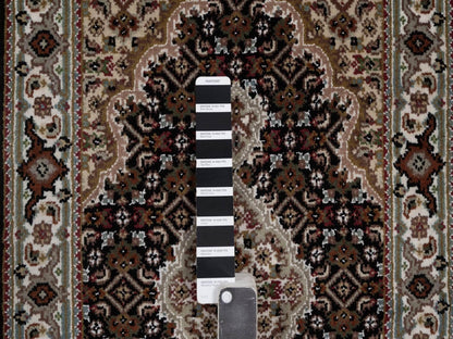 Tabriz hand-knotted wool rug in Black, 1'11" x 3', SKU O092716 (view 4)