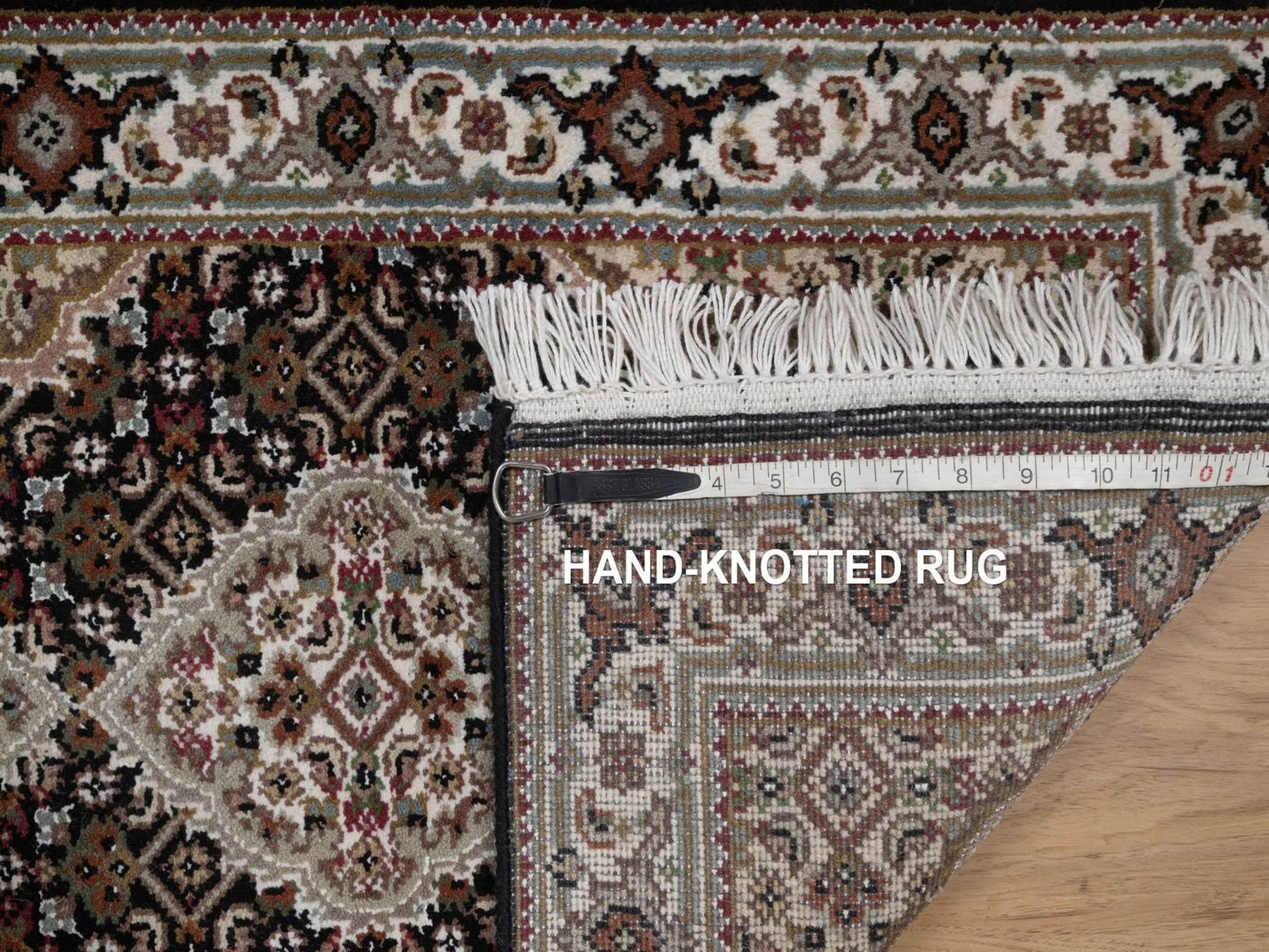 Tabriz hand-knotted wool rug in Black, 1'11" x 3', SKU O092716 (view 8)