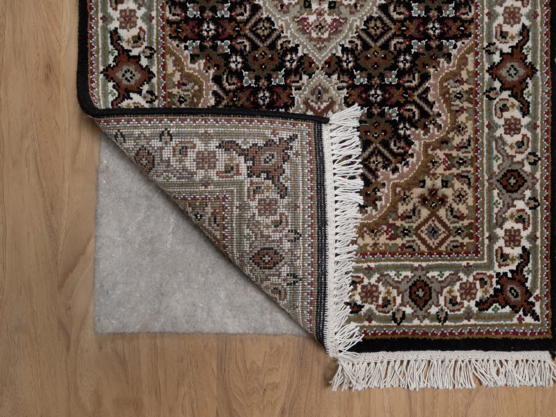 Tabriz hand-knotted wool rug in Black, 1'11" x 3', SKU O092717 (view 3)