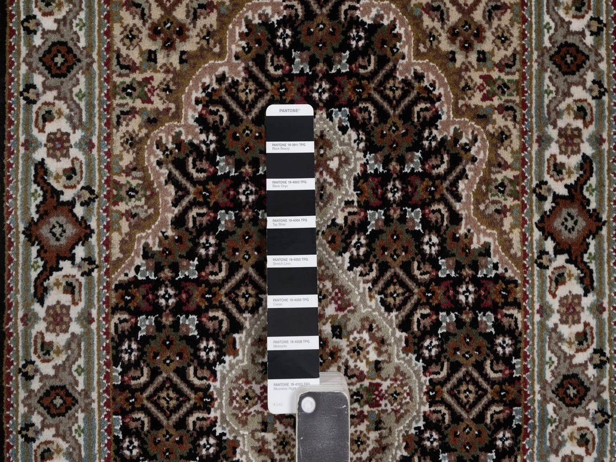 Tabriz hand-knotted wool rug in Black, 1'11" x 3', SKU O092717 (view 4)