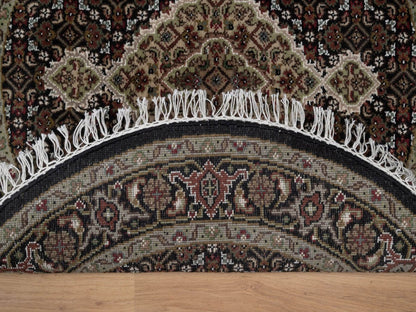 Tabriz hand-knotted wool rug in Black, 3'5" x 3'5", SKU O092718 (view 3)