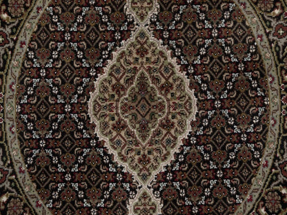 Tabriz hand-knotted wool rug in Black, 3'5" x 3'5", SKU O092718 (view 5)