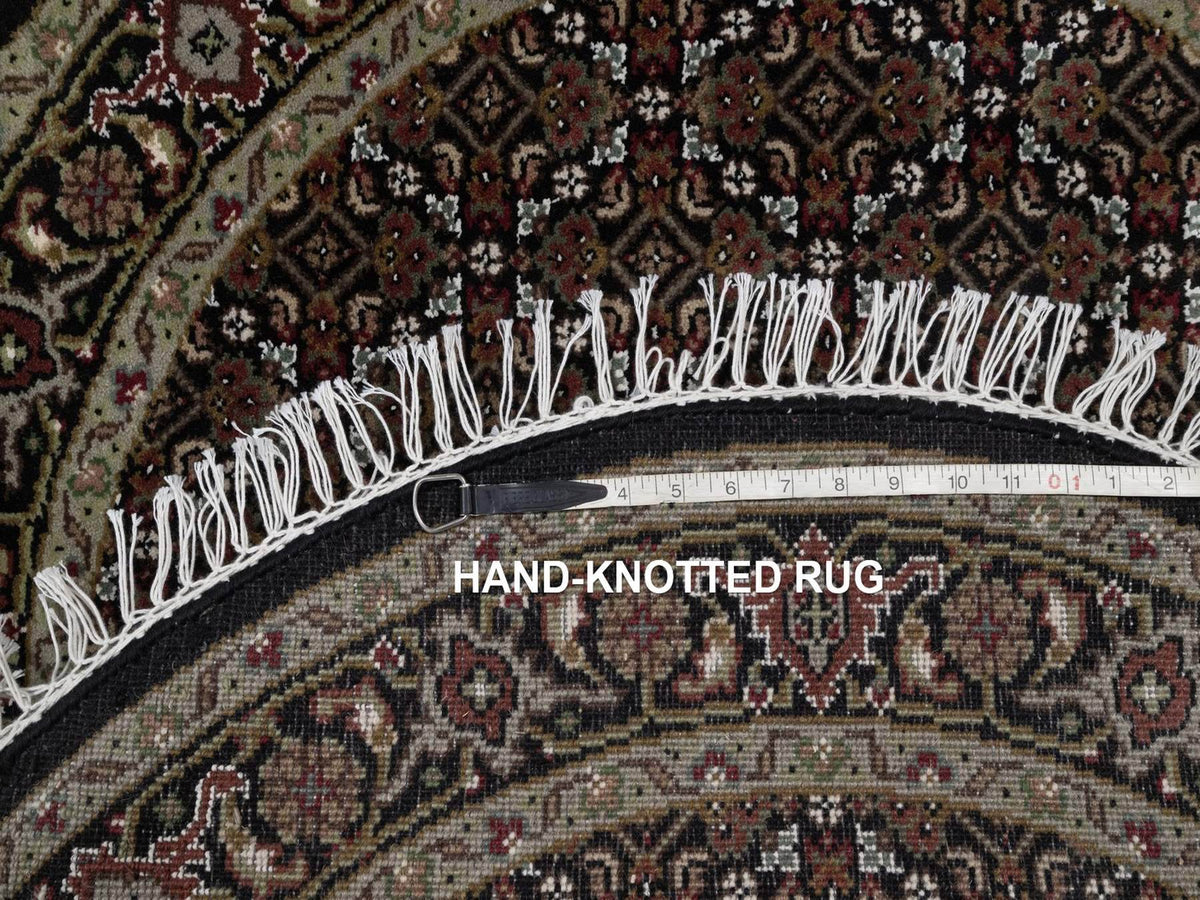 Tabriz hand-knotted wool rug in Black, 3'4" x 3'4", SKU O092719 (view 8)
