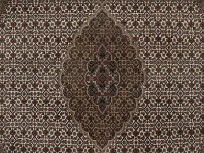 Tabriz hand-knotted wool rug in Ivory, 6' x 6', SKU O092720 (view 5)