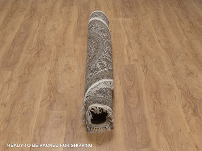 Tabriz hand-knotted wool rug in Ivory, 6' x 6', SKU O092720 (view 6)
