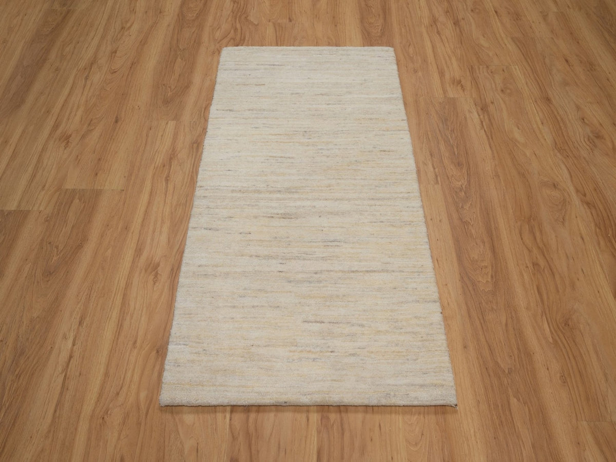 Gabbeh Modern / Contemporary hand-knotted wool rug in Ivory, 2'3" x 4'5", SKU O092722 (view 2)