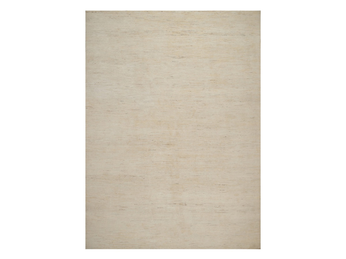 Gabbeh Modern / Contemporary hand-knotted wool rug in Ivory, 10'2" x 13'11", SKU O092724