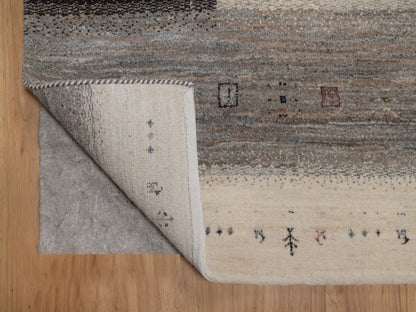 Gabbeh Modern / Contemporary hand-knotted wool rug in Ivory, 8'10" x 12', SKU O092725 (view 4)