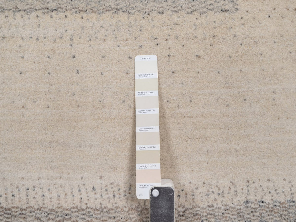 Gabbeh Modern / Contemporary hand-knotted wool rug in Ivory, 8'10" x 12', SKU O092725 (view 7)