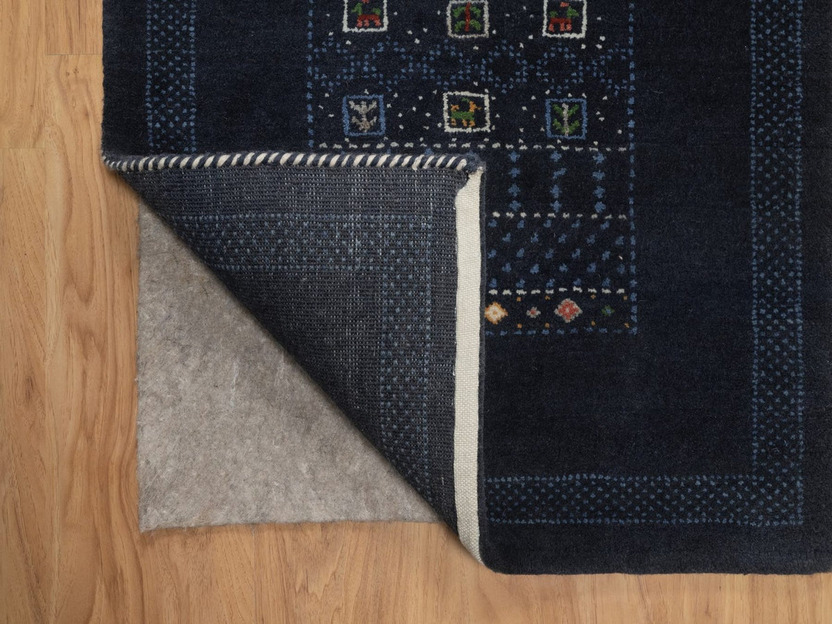 Gabbeh Modern / Contemporary hand-knotted wool rug in Blue, 2'3" x 4'4", SKU O092728 (view 3)