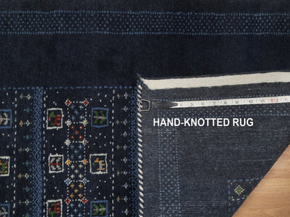 Gabbeh Modern / Contemporary hand-knotted wool rug in Blue, 2'3" x 4'4", SKU O092728 (view 8)