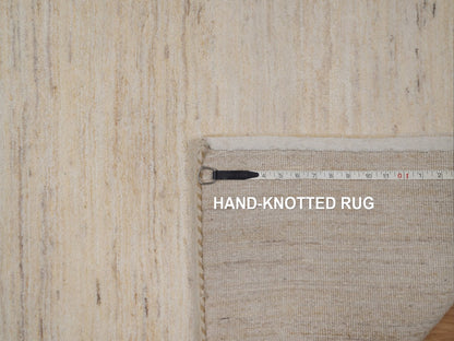 Gabbeh Modern / Contemporary hand-knotted wool rug in Ivory, 2'11" x 5'2", SKU O092729 (view 8)