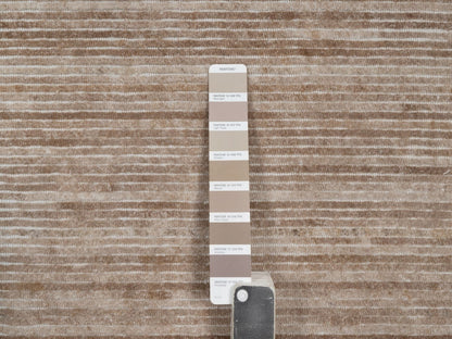 Modern / Contemporary hand-knotted polyester rug in Brown, 2' x 3', SKU O092735 (view 4)