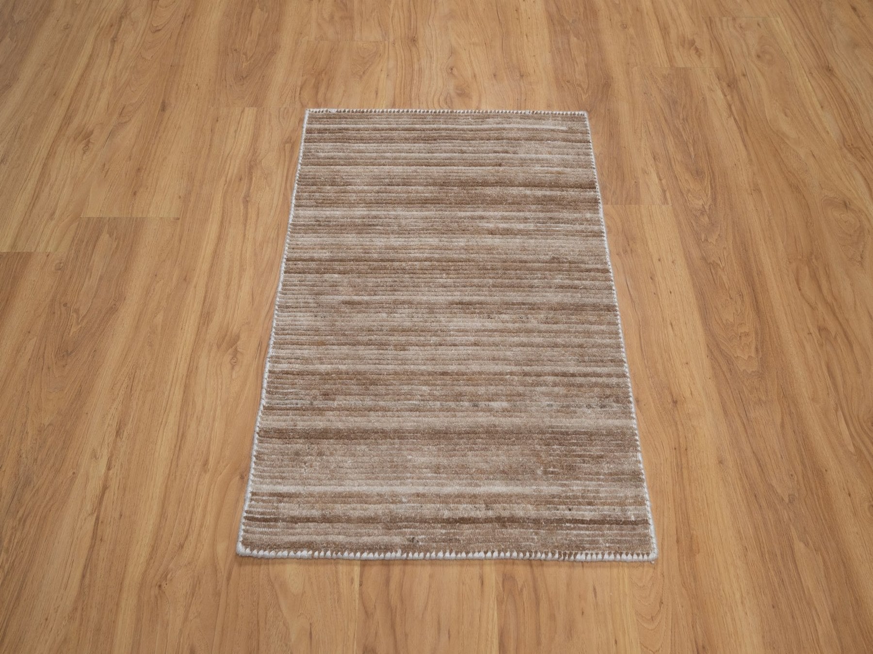 Modern / Contemporary hand-knotted polyester rug in Brown, 2' x 3', SKU O092737 (view 2)