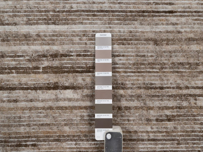 Modern / Contemporary hand-knotted polyester rug in Brown, 2' x 3', SKU O092738 (view 4)