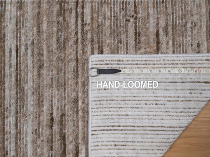 Modern / Contemporary hand-knotted polyester rug in Brown, 2' x 3', SKU O092738 (view 8)