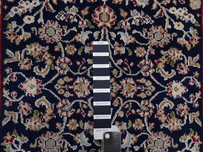 Nain hand-knotted wool/silk runner in Blue, 2'9" x 14', SKU O092740 (view 4)