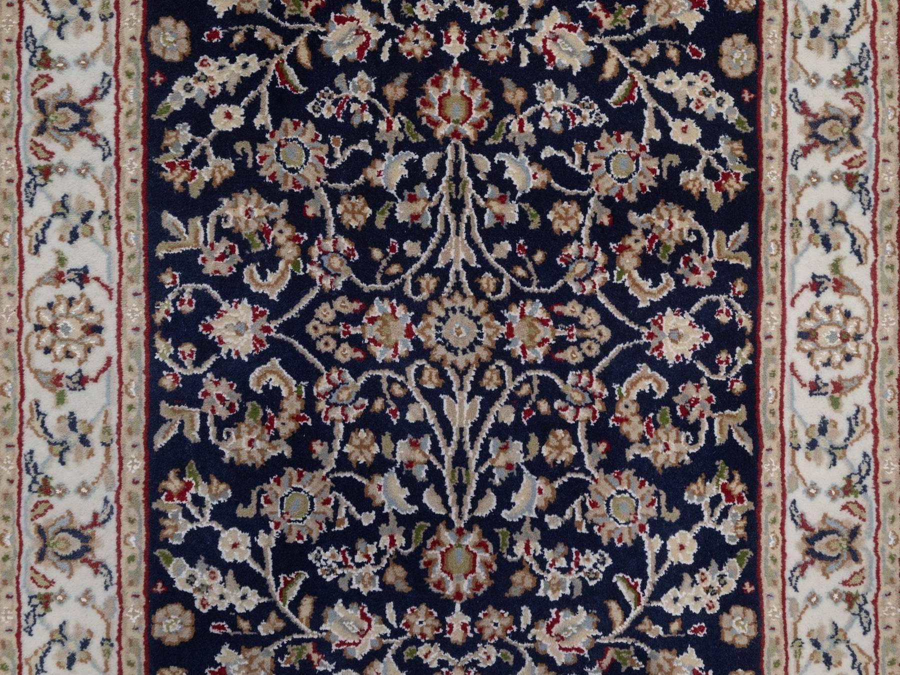 Nain hand-knotted wool/silk runner in Blue, 2'9" x 14', SKU O092740 (view 5)