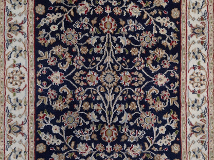 Nain hand-knotted wool/silk runner in Blue, 2'9" x 14', SKU O092740 (view 5)