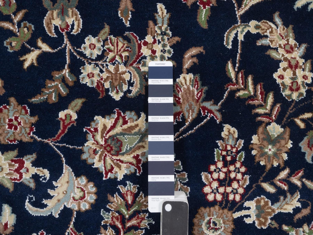 Nain hand-knotted wool/silk rug in Blue, 8' x 10', SKU O092741 (view 7)