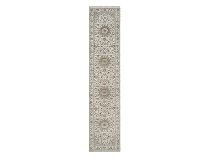 Nain hand-knotted wool/silk runner in Ivory, 2'7" x 12'2", SKU O092742
