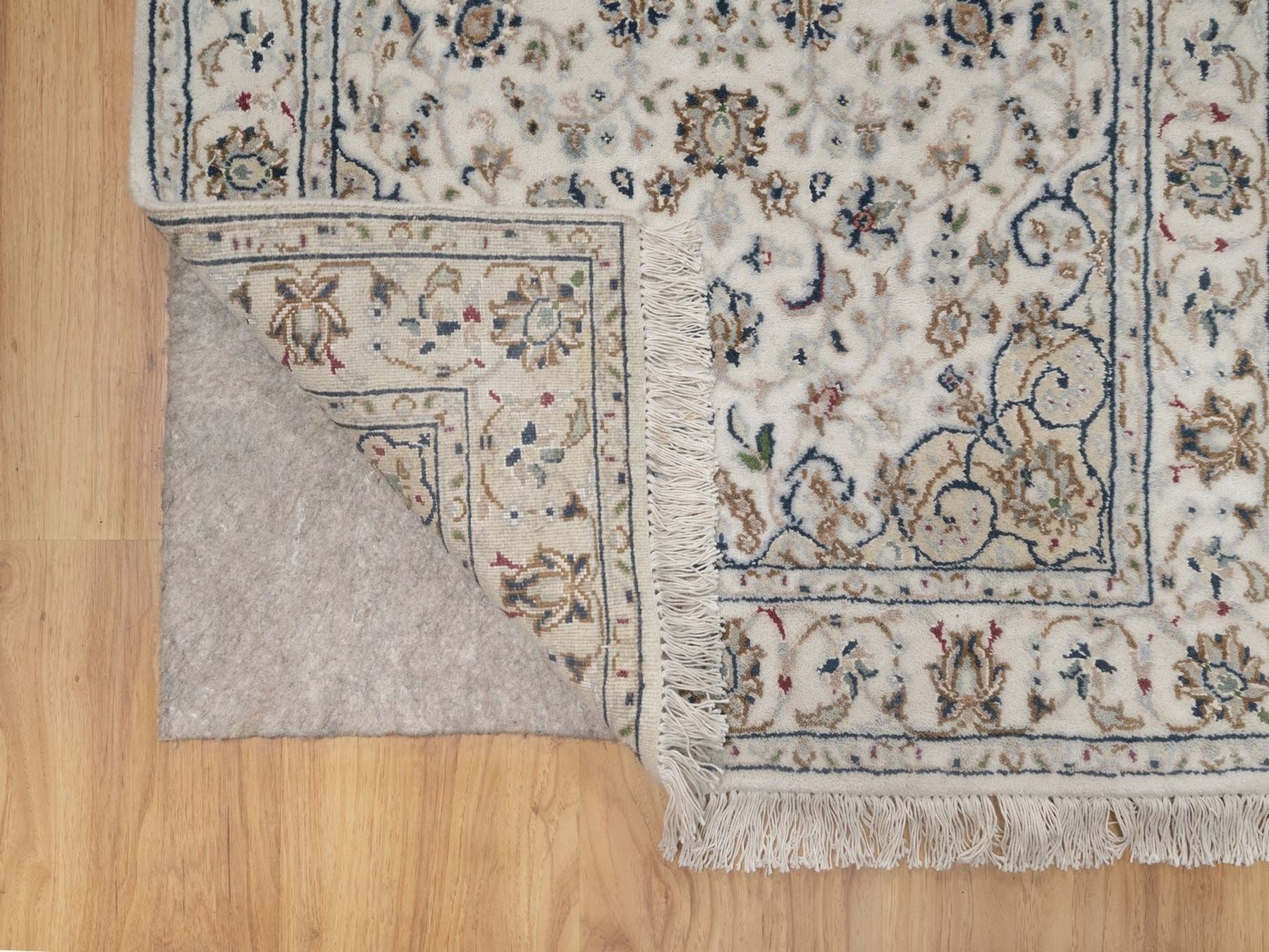 Nain hand-knotted wool/silk runner in Ivory, 2'7" x 12'2", SKU O092742 (view 3)