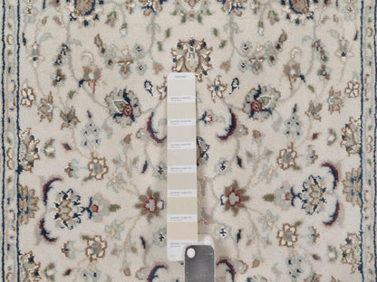 Nain hand-knotted wool/silk runner in Ivory, 2'7" x 12'2", SKU O092742 (view 4)