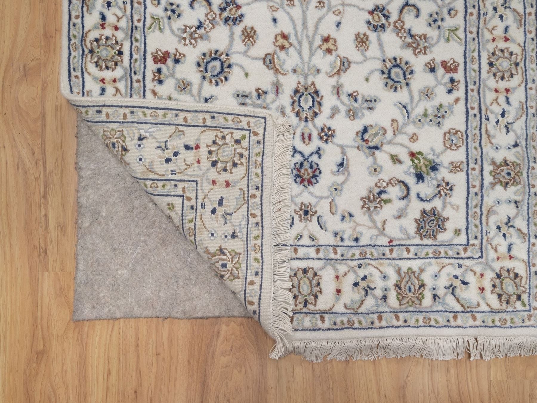 Nain hand-knotted wool/silk runner in Ivory, 2'9" x 14'5", SKU O092743 (view 3)