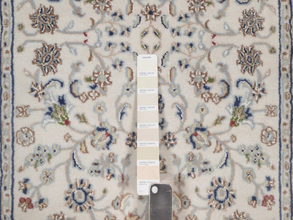 Nain hand-knotted wool/silk runner in Ivory, 2'9" x 14'5", SKU O092743 (view 4)
