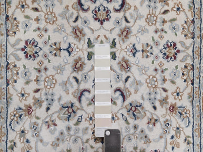 Nain hand-knotted wool/silk runner in Ivory, 2'7" x 15'11", SKU O092744 (view 4)