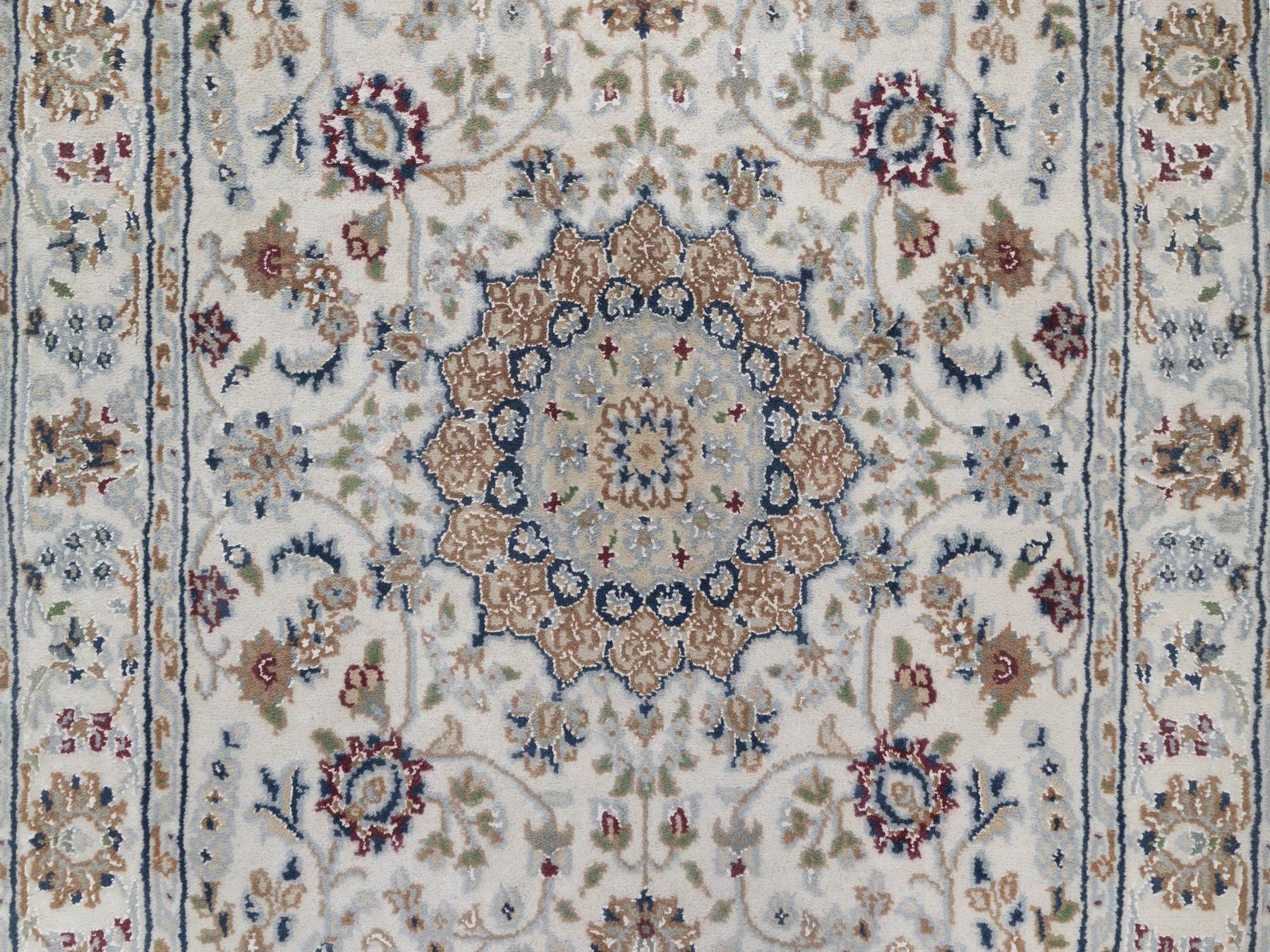 Nain hand-knotted wool/silk runner in Ivory, 2'7" x 15'11", SKU O092744 (view 5)
