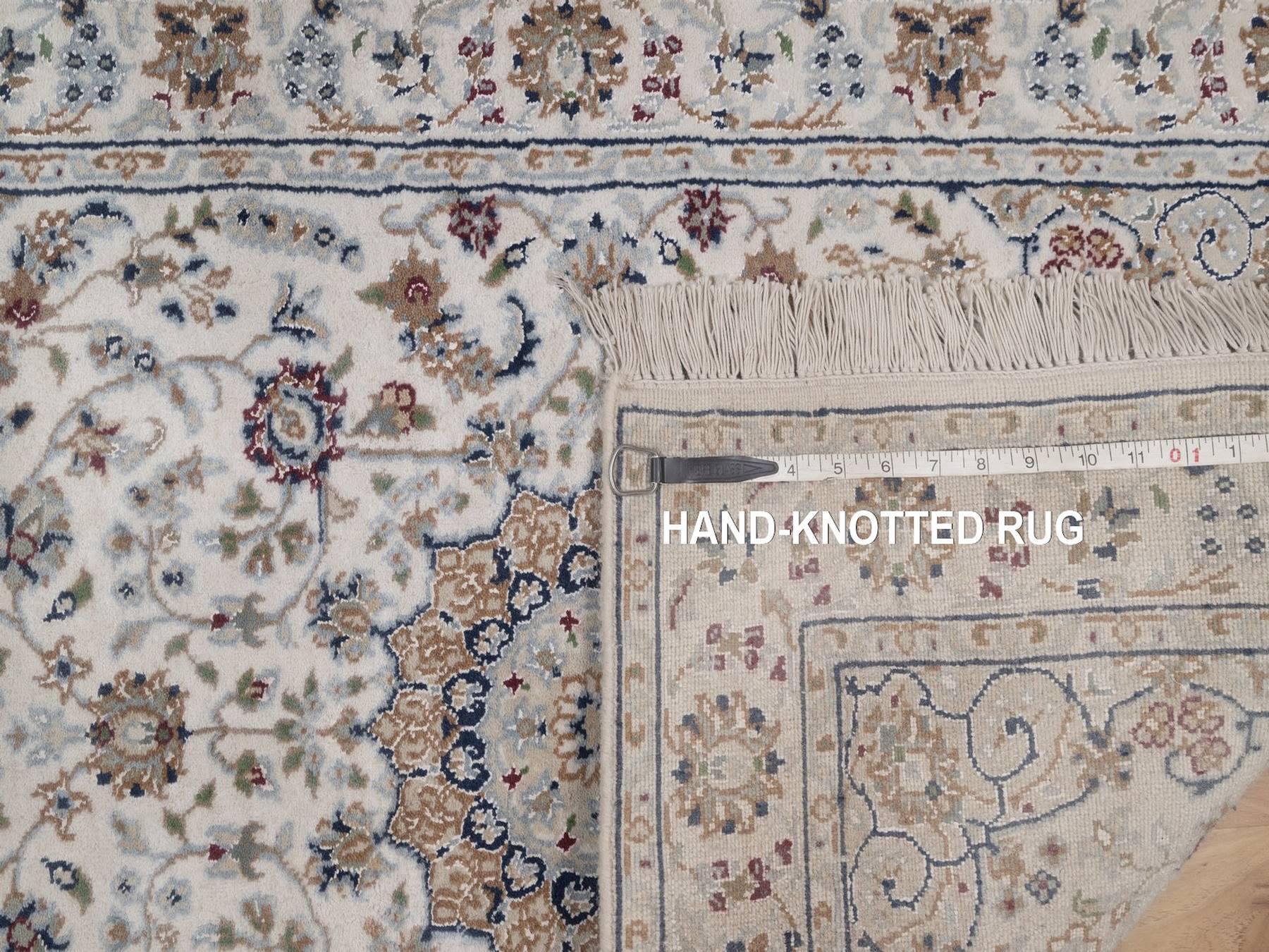 Nain hand-knotted wool/silk runner in Ivory, 2'7" x 15'11", SKU O092744 (view 8)