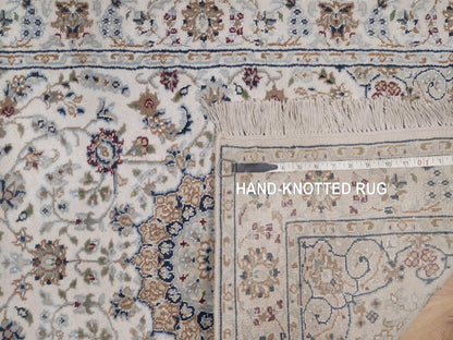 Nain hand-knotted wool/silk runner in Ivory, 2'7" x 15'11", SKU O092744 (view 8)