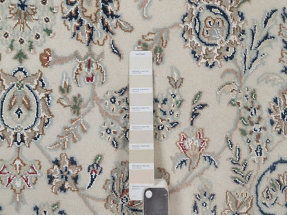 Nain hand-knotted wool/silk rug in Ivory, 5'11" x 9', SKU O092745 (view 7)