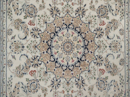 Nain hand-knotted wool/silk rug in Ivory, 5'11" x 9', SKU O092745 (view 8)